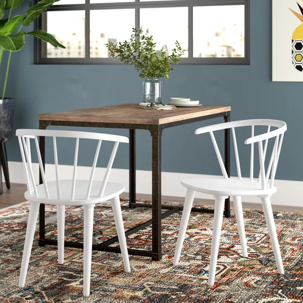 Arielle Rubber Wood Windsor Back Side Chair (Set of 2) | Wayfair North America