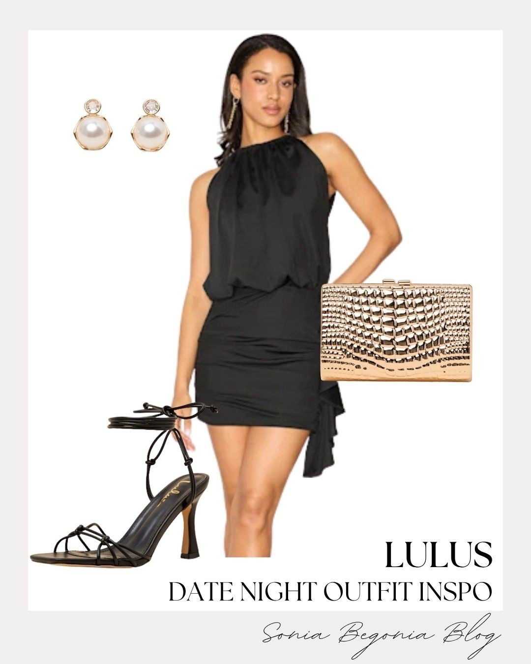 Servin’ effortless glam for your next night out! 🖤

Styled this sleek black Lulus halter mini dress with strappy lace-up heels, pearl drop earrings, and a metallic gold clutch. ✨

#Lulus #DateNightOutfit #LTKfashion #OOTN #LittleBlackDress #LTKshopper

#LTKootd #LTKWedding