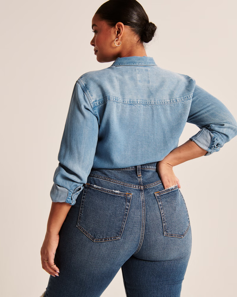 90s Boyfriend Chambray Shirt | Abercrombie & Fitch (US)