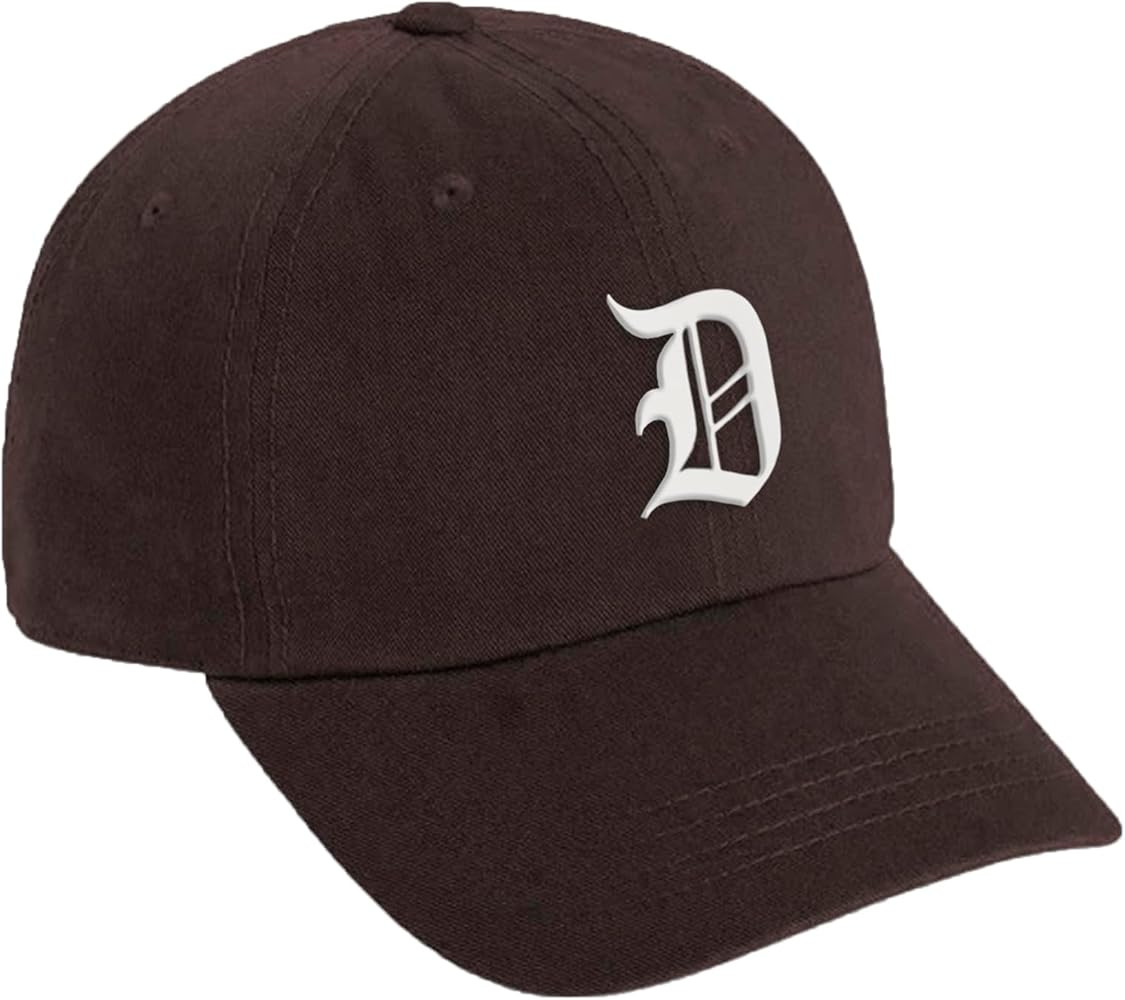 Daxton Low Profile Adjustable Baseball Dad Hat Cap White Old English Font Alphabet A to Z | Amazon (US)