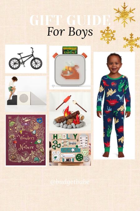 Gift guide for boys! We own and love these Gathre foam play blocks. We also own and love this DK book about nature, and I just got this bike for my son’s 8th birthday. Pajamas are only $7, 10 styles! Yoto player gets great reviews and I have the plush campfire set in my cart as a unique gift! #giftguide 

#LTKGiftGuide #LTKHoliday #LTKCyberWeek
