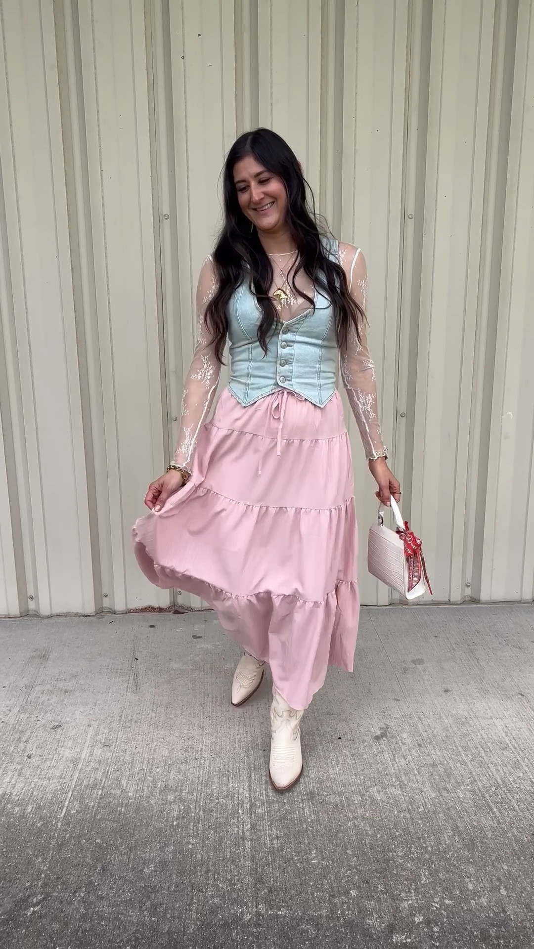 Maxi skirt outfit; rodeo outfit inspo.  

#LTKootd #LTKspring #LTKSeasonal