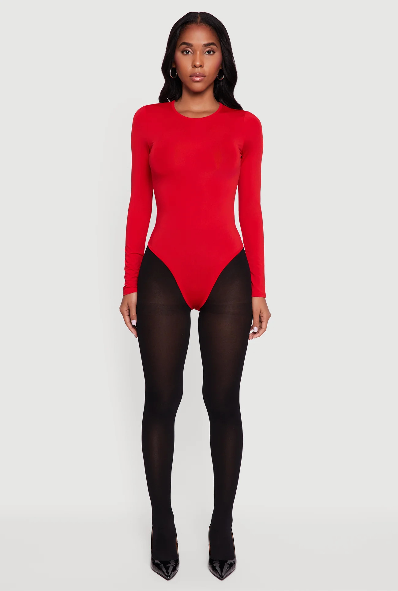 Long Sleeve Crew Neck Bodysuit | Rainbow Shops