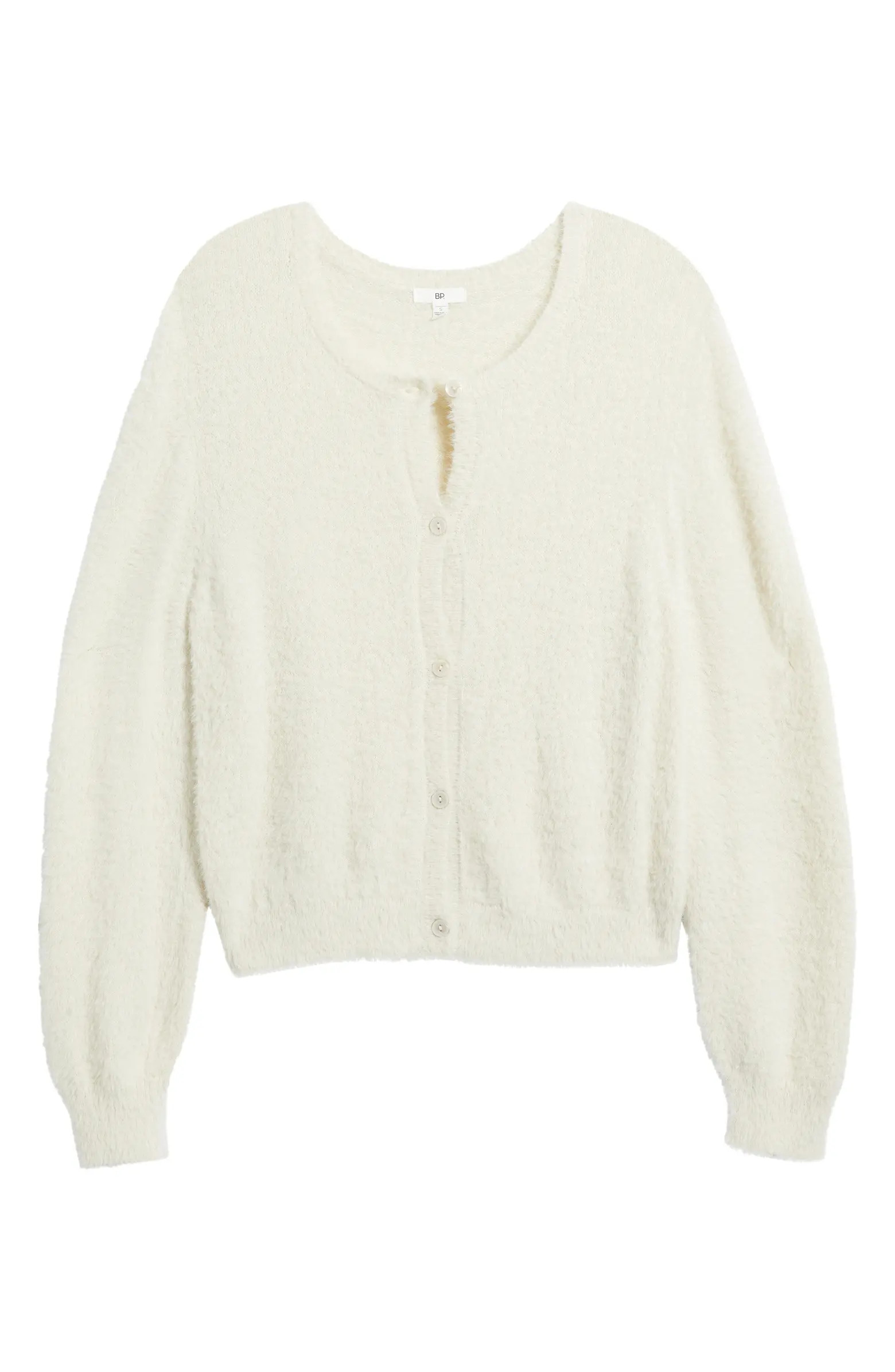 Fuzzy Scoop Neck Cardigan | Nordstrom