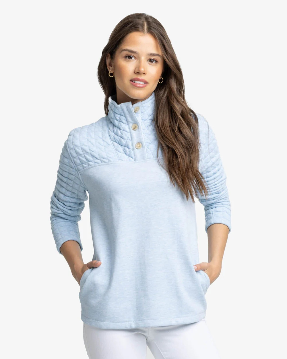 Kelsea Quilted Heather Pullover | Southern Tide