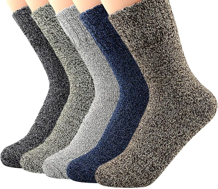 Womens Athletic Socks Knit Pattern Sports Socks Winter Wool Socks Crew Cut Cashmere Socks Warm So... | Amazon (US)