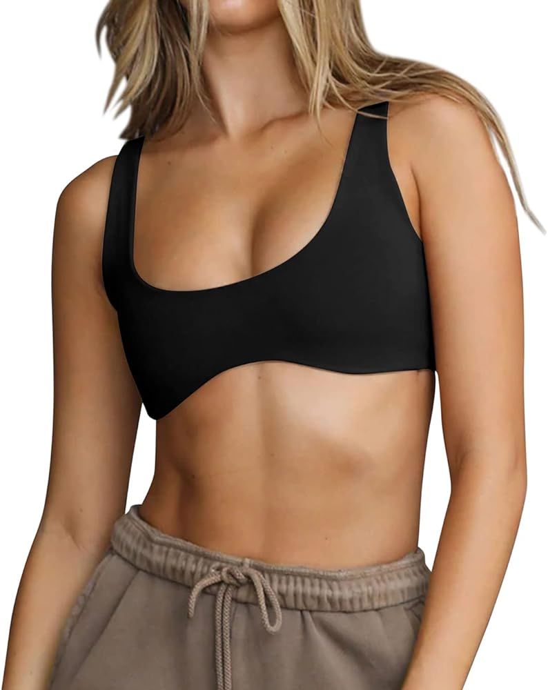 MISSACTIVER Women Sport Bra Removable Padded Wireless Yoga Tank Tops Sleeveless Fitness Workout R... | Amazon (US)