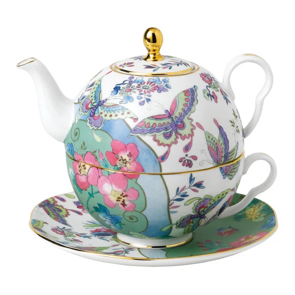 Wedgwood Butterfly Bloom 19.6 oz. Bone China Teapot | Wayfair North America
