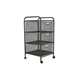 Mind Reader 3 Drawer Mesh Rolling Cart, Metal Storage, Drawers, File Storage, Utility Cart, Heavy... | The Home Depot