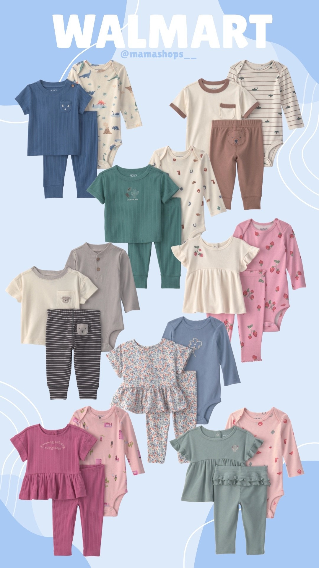 Adorable Carters 3pc sets for baby Boys & Girls for your little ones !🍂👶🏻

Find them at Walmart, linking them all here🔗✨

#LTKSeasonal #LTKmomlife #LTKBaby