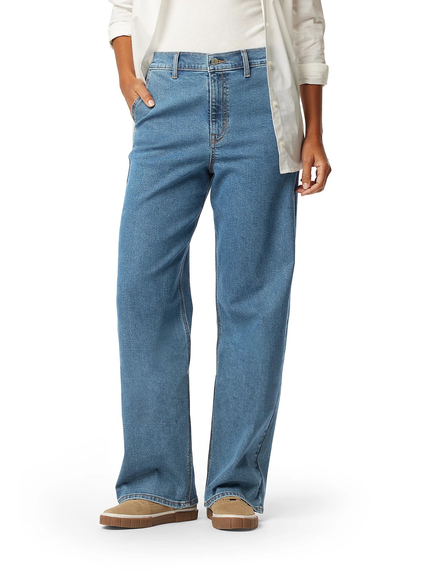 Levi Strauss Signature Women's Heritage Loose Straight Trouser Jeans, Women's and Women's Plus | Walmart (US)