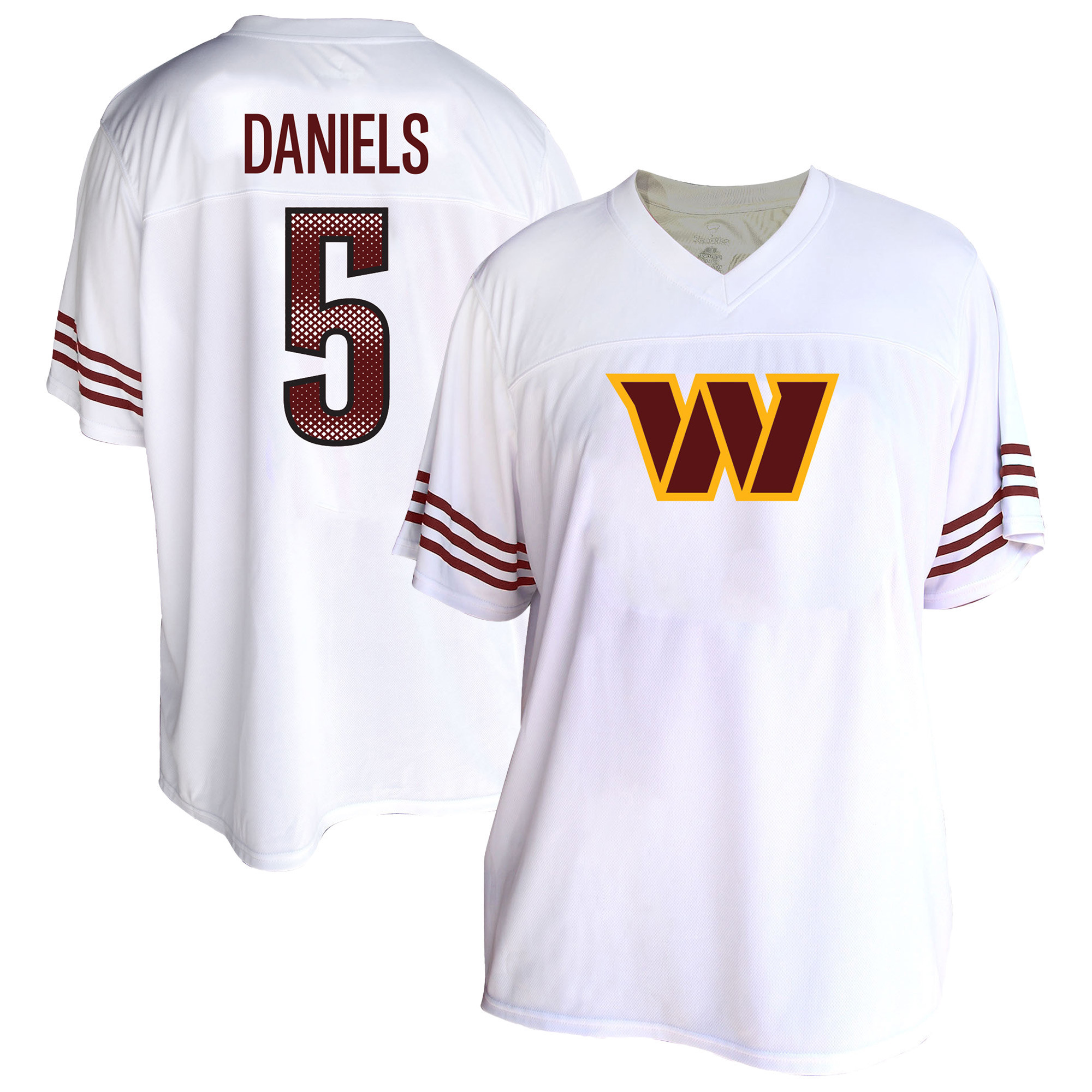 Women's Fanatics Jayden Daniels White Washington Commanders Plus Size Fashion Jersey | Fanatics