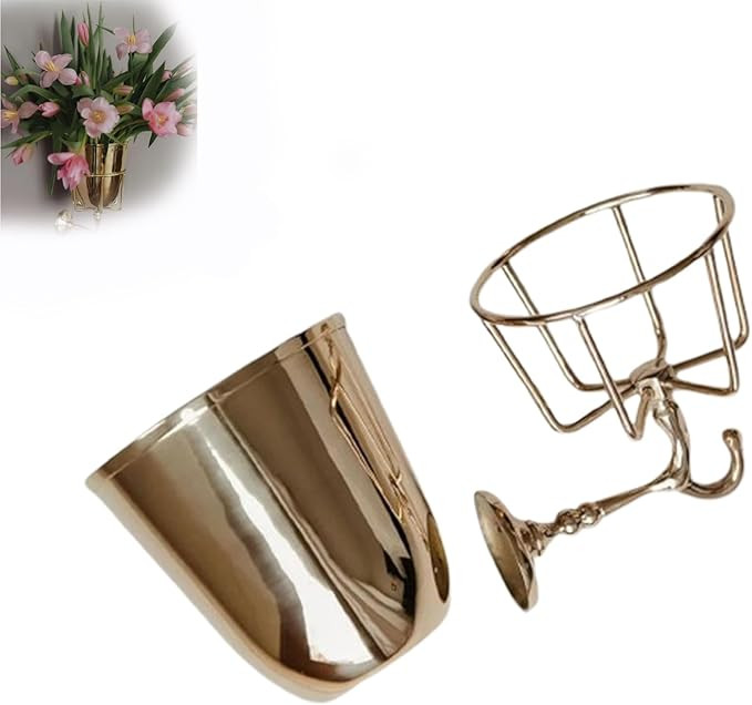 Handcrafted Opal Wall Vessel, Wall vases for Flowers, Mounted Brass Container Vase, Multi-Functio... | Amazon (US)