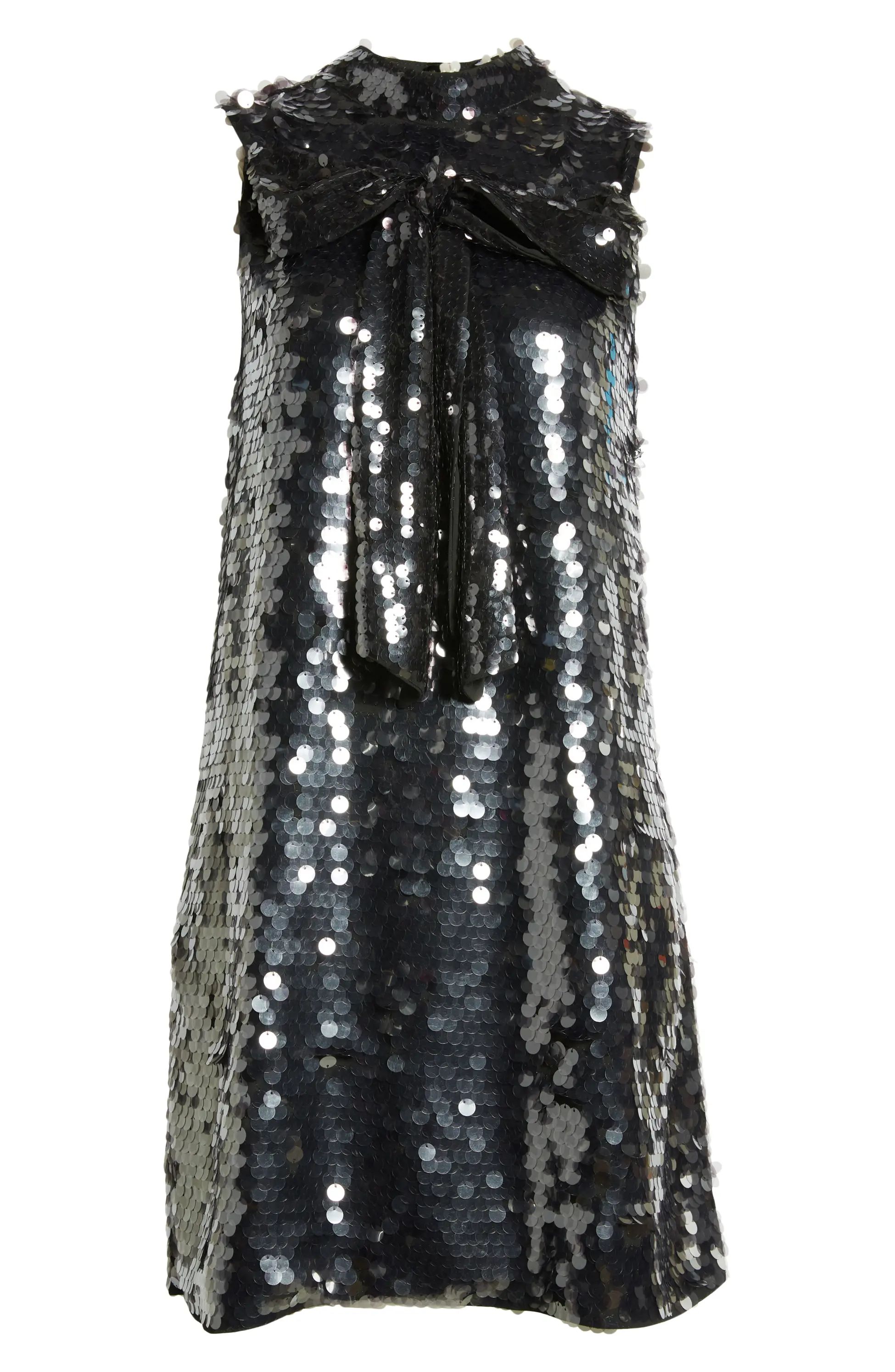 Anita Bow Paillette Sequin Sleeveless Mini Shift Dress | Nordstrom