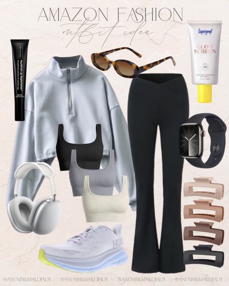 Amazon Athleisure outfit idea! Love these flare leggings with a cropped sweatshirt! #Founditonamazon #amazonfashion #inspire #athleisure Amazon fashion outfit inspiration, amazon athletic finds 

#LTKfindsunder100 #LTKfindsunder50 #LTKstyletip