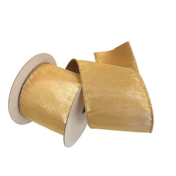 Gold Dupioni Ribbon - 4" | Fig and Dove
