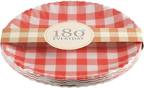 "What Is It?" Reusable Red & White Gingham Checkered Picnic / Dinner Plate, 9 Inch Melamine, Set ... | Amazon (US)