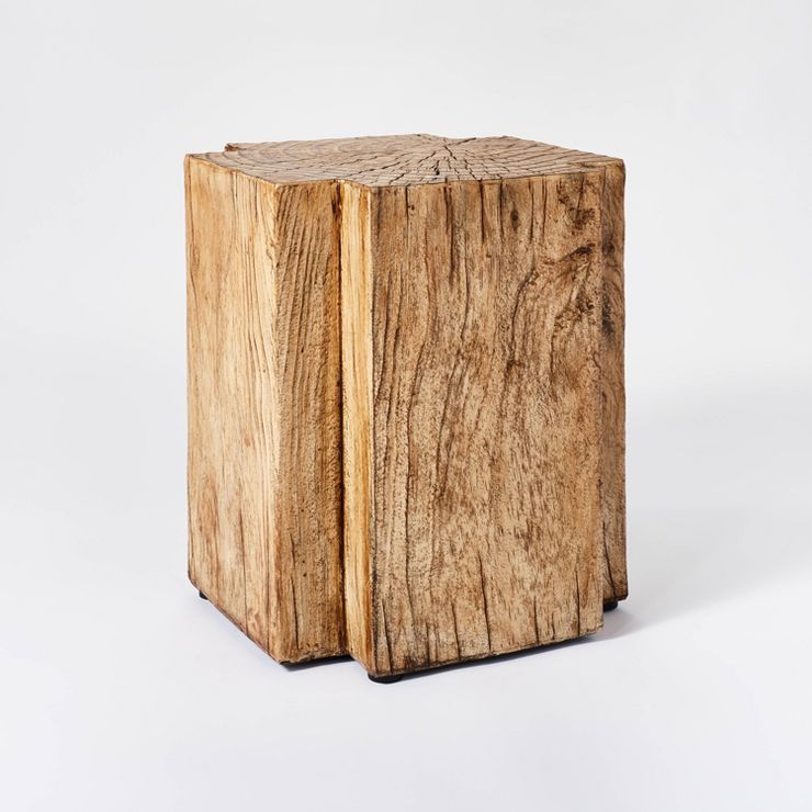 Indoor/Outdoor Faux Concrete Stump Accent Table Brown - Threshold™ designed with Studio McGee | Target