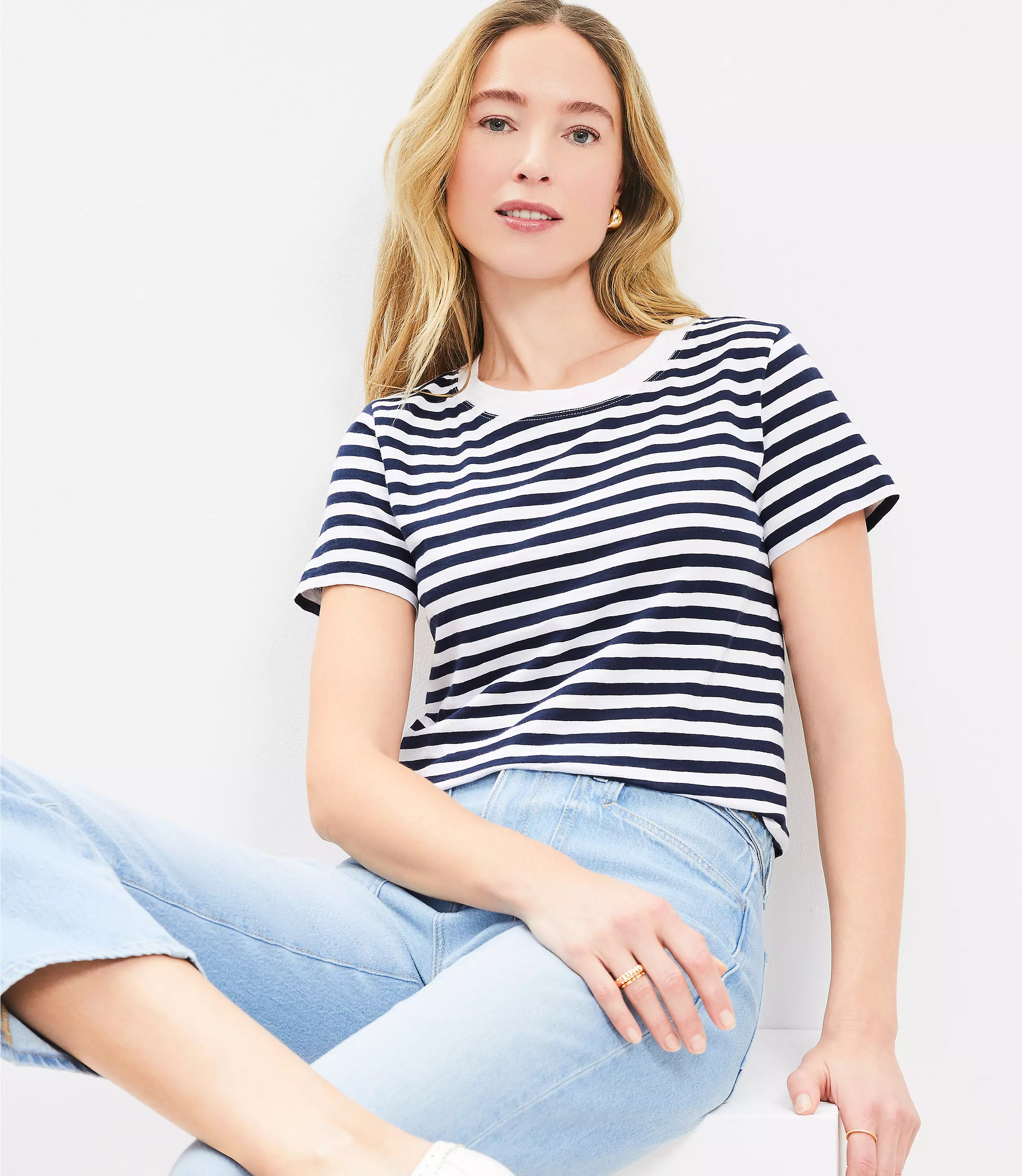 Striped Everyday Crew Tee | LOFT