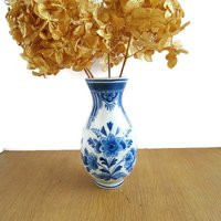 Vintage Delft Blue Vase & White Hand Painted Small Country Cottage Shabby Core Home Décor | Etsy (US)