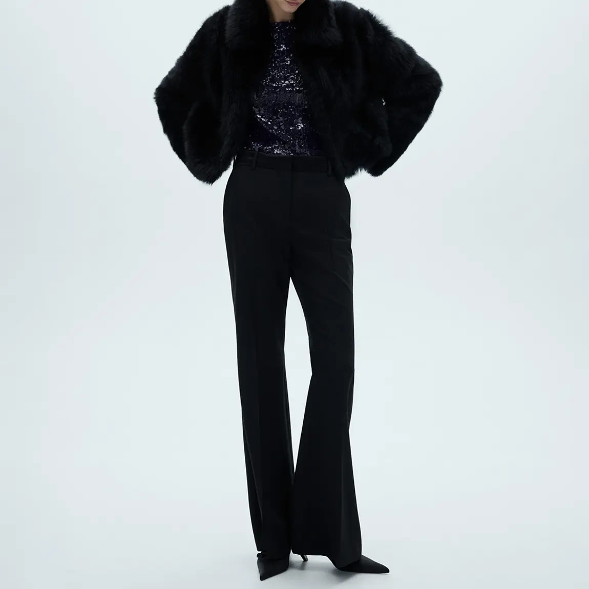 Navy Long Sleeved T Shirt With Sequins | BrandAlley