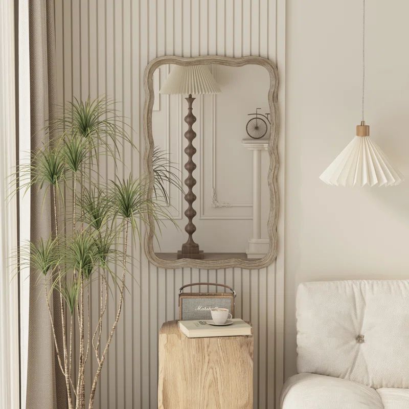 Kristin Rectangle Wood Frame Accent Mirror, Farmhouse French Country Decorative Wall Mirror | Wayfair North America
