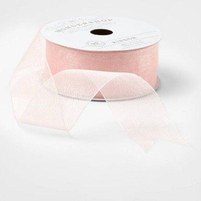 1.5" Sheer Fabric Christmas Ribbon Pink 45ft - Wondershop™ | Target