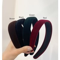 Black Velvet Padded Head Band, Headbands Women Hair Bands, Cute Beauty Fashion Hairbands Girls Vinta | Etsy (US)