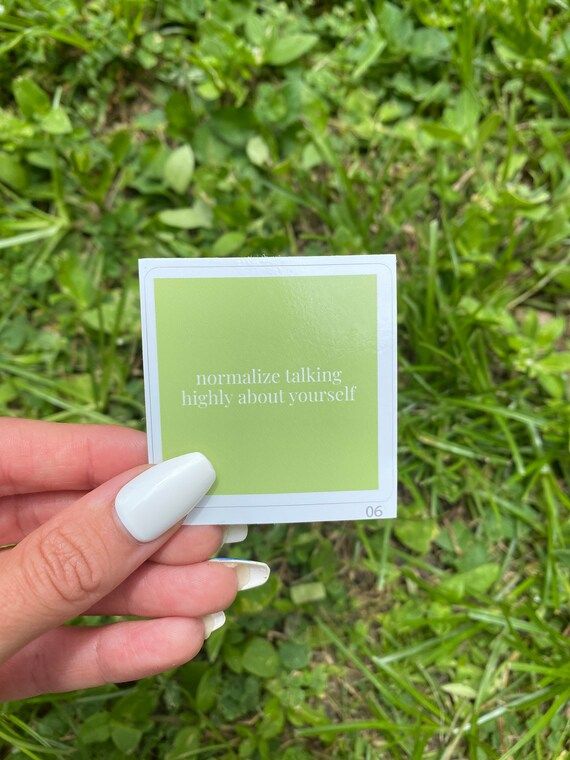 Confidence Quote Green Decorative Sticker Square Gifts for - Etsy | Etsy (US)