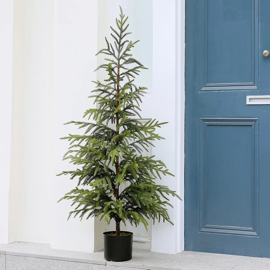 Artificial Norfolk Pine Tree - 4ft (48") Faux Christmas Tree Fake Potted Plants for Indoor Outdoo... | Amazon (US)