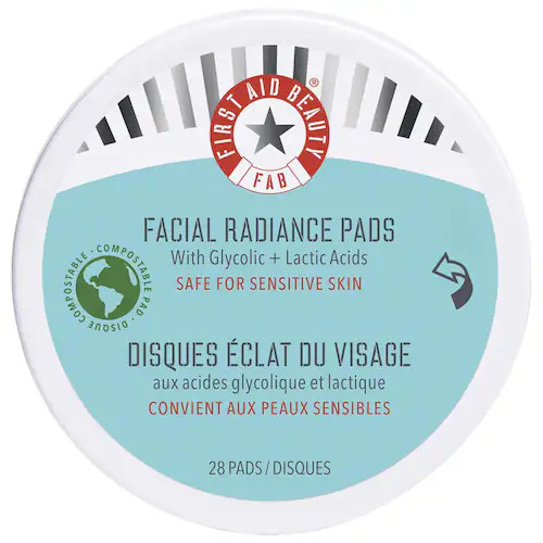 Facial Radiance Pads with Glycolic + Lactic Acids – Exfoliating Pads with AHA | Sephora (US)