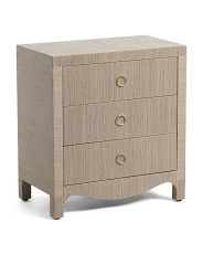24x14x26 3 Drawer Wavy Bottom Raffia Side Table | TJ Maxx