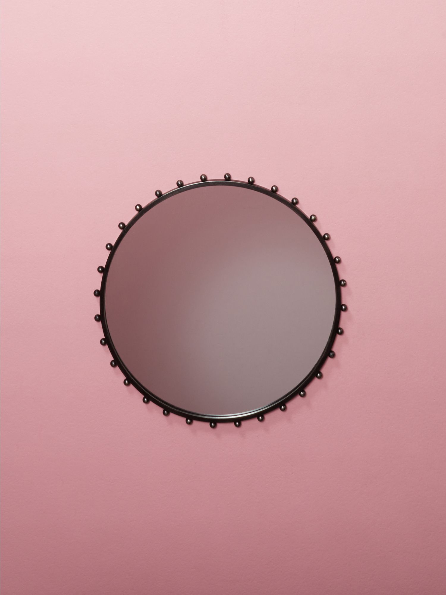 29in Metal Beaded Frame Round Wall Mirror | HomeGoods