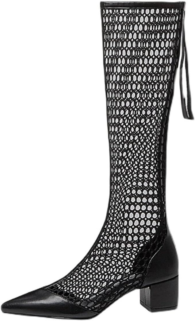PSAVE Heels for Women Women Sandals Boots Summer Mesh Breathable Med Heels Boots Shoe Women (Size... | Amazon (US)