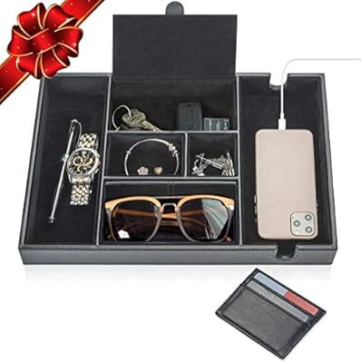 Makuzo Valet Tray for Men | Dresser Top Organizer | EDC Dump Tray | Nightstand Organizer Tray | G... | Amazon (US)