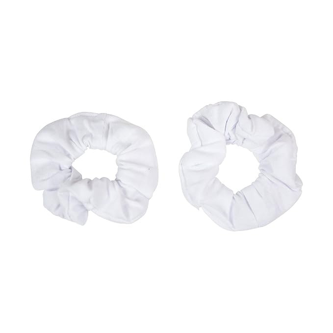 Set of 2 Solid Scrunchies - White | Amazon (US)