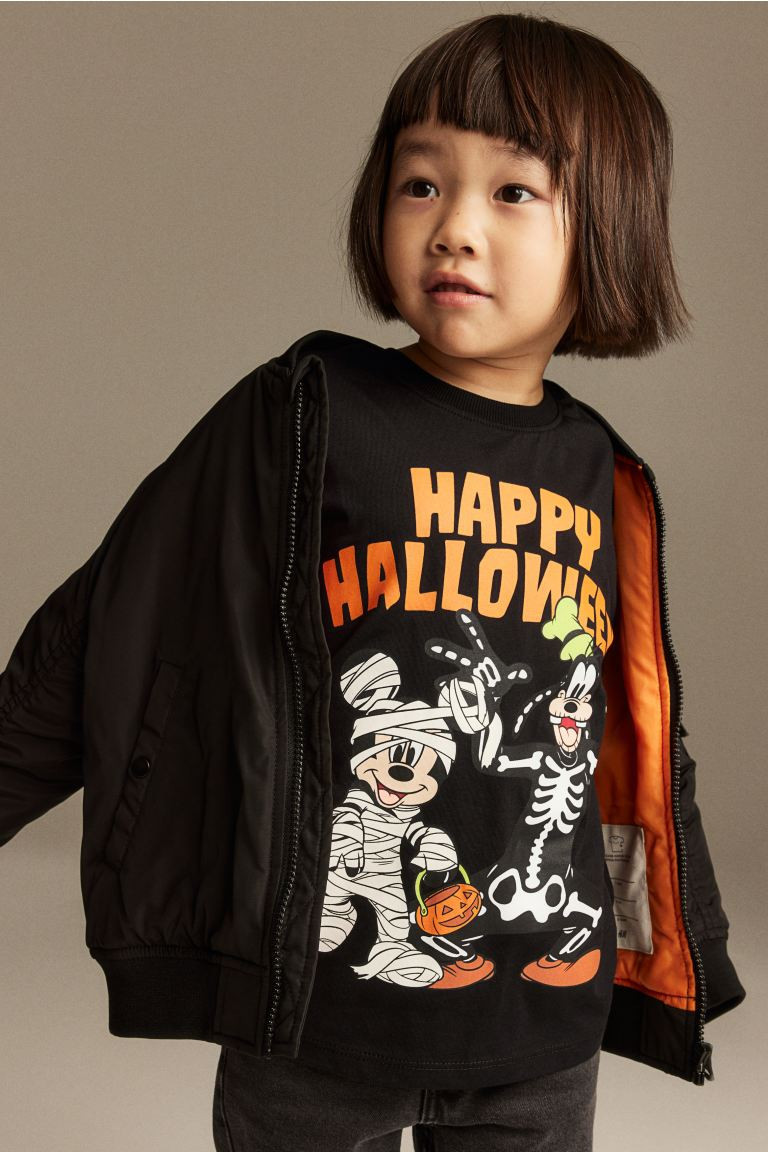 Printed Long-sleeved T-shirt | H&M (US + CA)