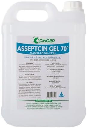 Asseptcin Álcool em Gel 70%, 5 Litros | Amazon (BR)