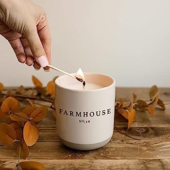 Sweet Water Decor Farmhouse Candle | Autumn, Cinnamon, and Nutmeg, Fall Scented Soy Candles for H... | Amazon (US)