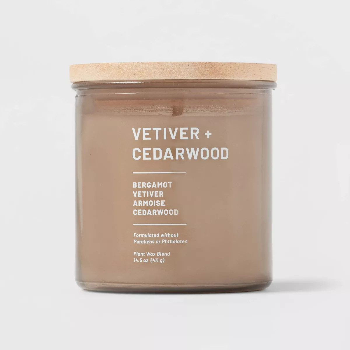 Tinted Glass Vetiver + Cedarwood Jar Candle Light Brown - Threshold™ | Target