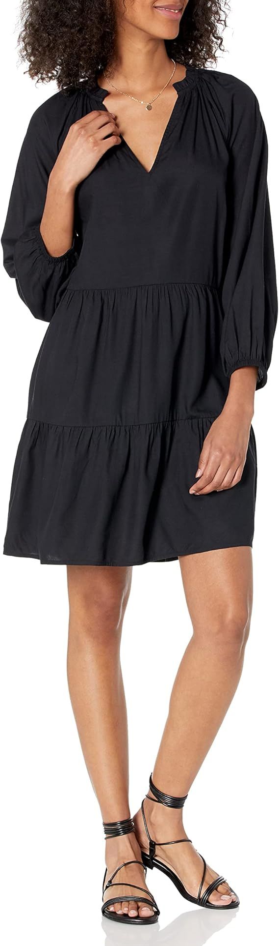 The Drop Women's @caralynmirand Ruffle-Neck Tiered Mini Dress | Amazon (US)
