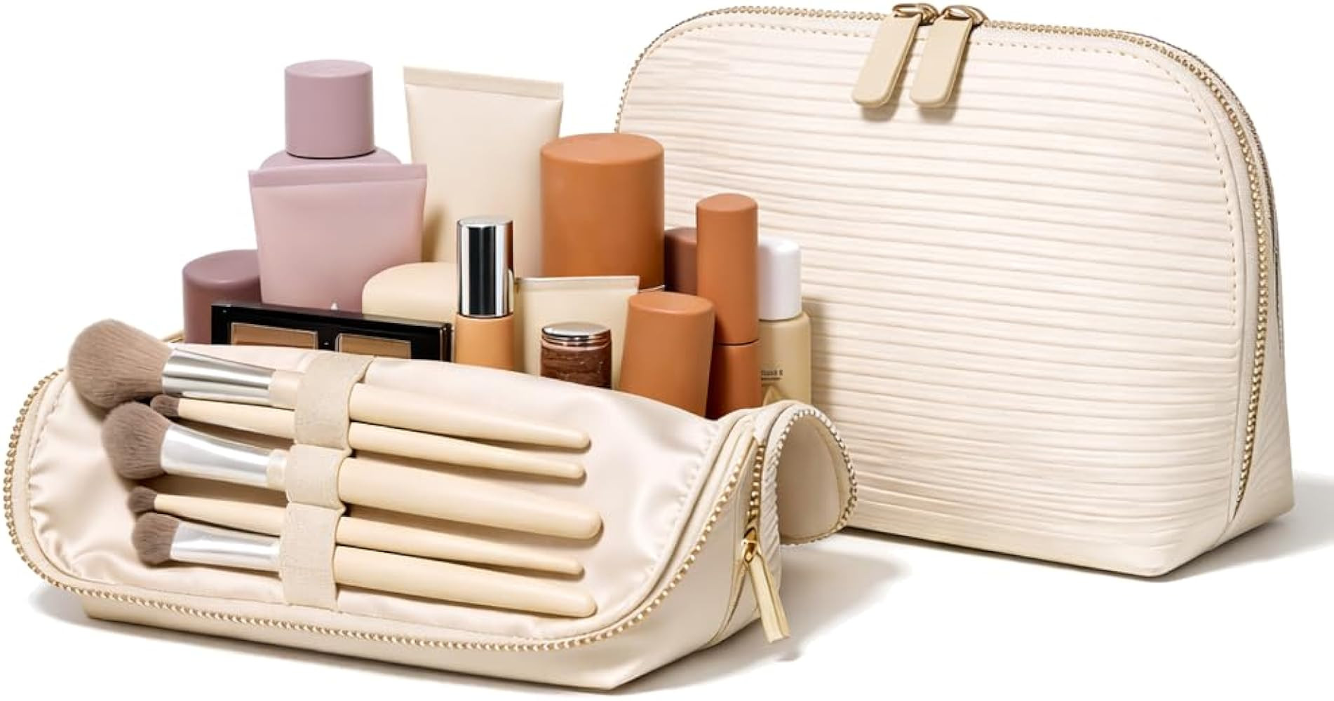 APT 1101 Large Standing Foldable Makeup Bag for Travel, Vertical Folding Down Design, Organized C... | Amazon (US)