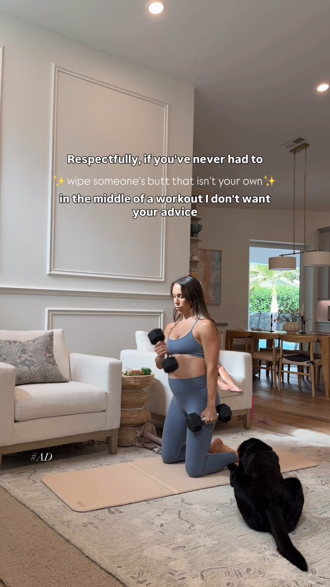 #ad My workouts with my kids by my side are a little… chaotic…? messy…? But I also love showing them that mom is taking care of her body & mind through movement! 

I keep @Huggies Extra Large Baby Wipes stocked all around the house so I can wipe up a mess and get back to my workouts quickly! Head to @target from 6/21 through 6/27 to get the Target Circle Deal: $30 Target GiftCard with $100 select baby care purchase! #Huggies #TargetPartner

Available with a Target Circle Membership. Available Sunday June 21st - Saturday June 27th, 2026, offer expires at 11:59pmPT.

Terms & Conditions: Category Deal. Valid in store or online. Limit one coupon/deal per Target Circle account. No other same department/category coupon/deal/bonus will apply. Offer excludes items sold & shipped by Target Plus™ Partners and clearance items. Void if copied, scanned, altered, transferred, purchased, sold or prohibited by law. Coupon/deal expires at 11:59pm PT. Item(s) may not be available at all stores. Gift cards and tax will not be included in determining purchase total. Target GiftCard not valid as payment on this purchase; terms and conditions apply. Quantities limited; no rain checks. No cash value. For full details on our Price Match policy, see Target.com/PriceMatch (http://target.com/PriceMatch).

#LTKBaby #LTKBump #LTKKids