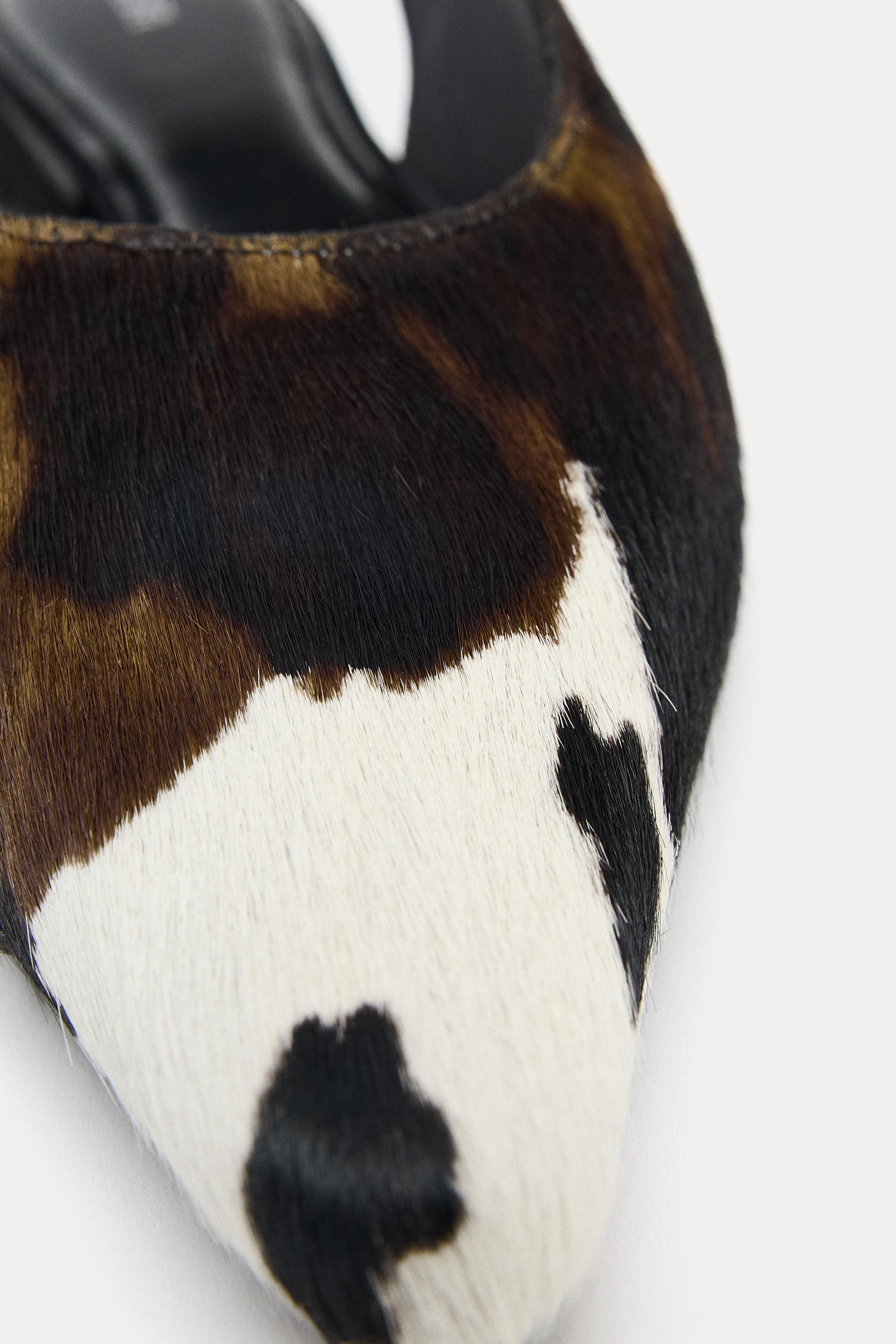 LEATHER SLINGBACK BALLET FLATS | Zara US