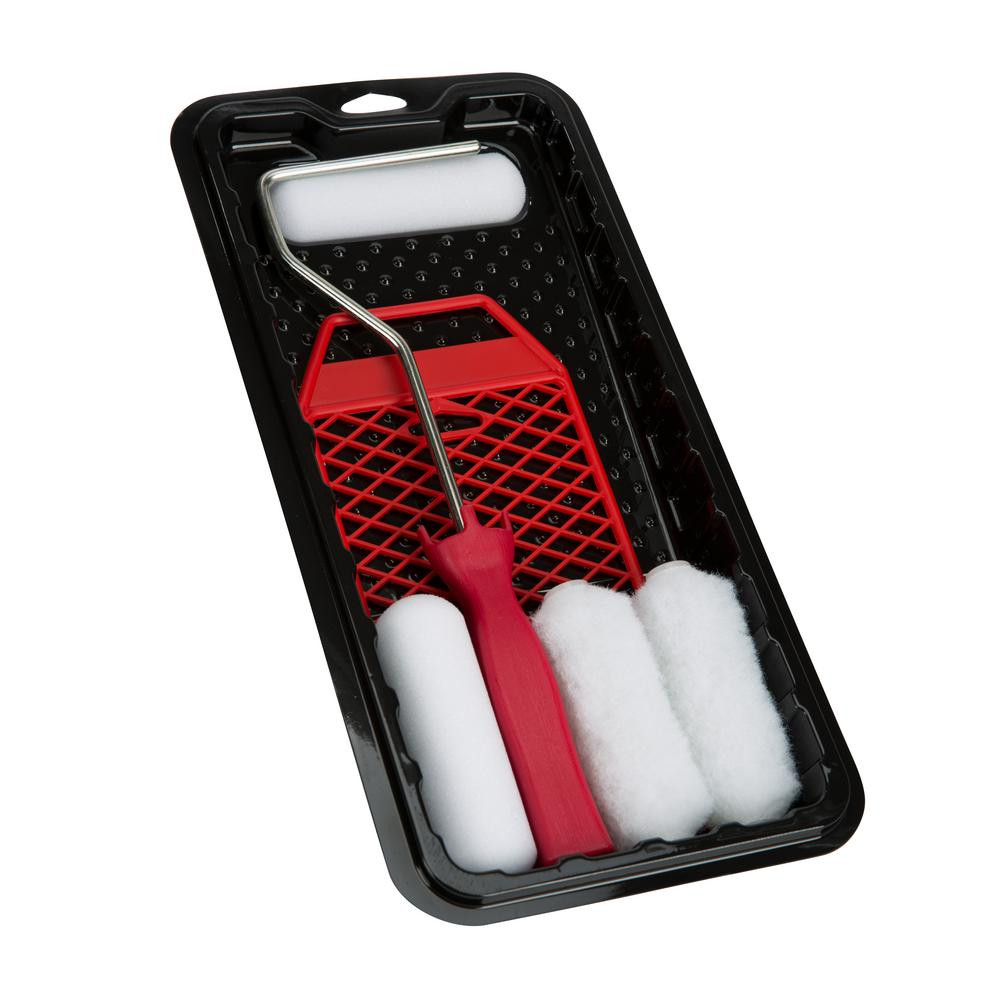 Shur-Line 7-Piece Red Premium Mini Roller and Tray Kit | The Home Depot