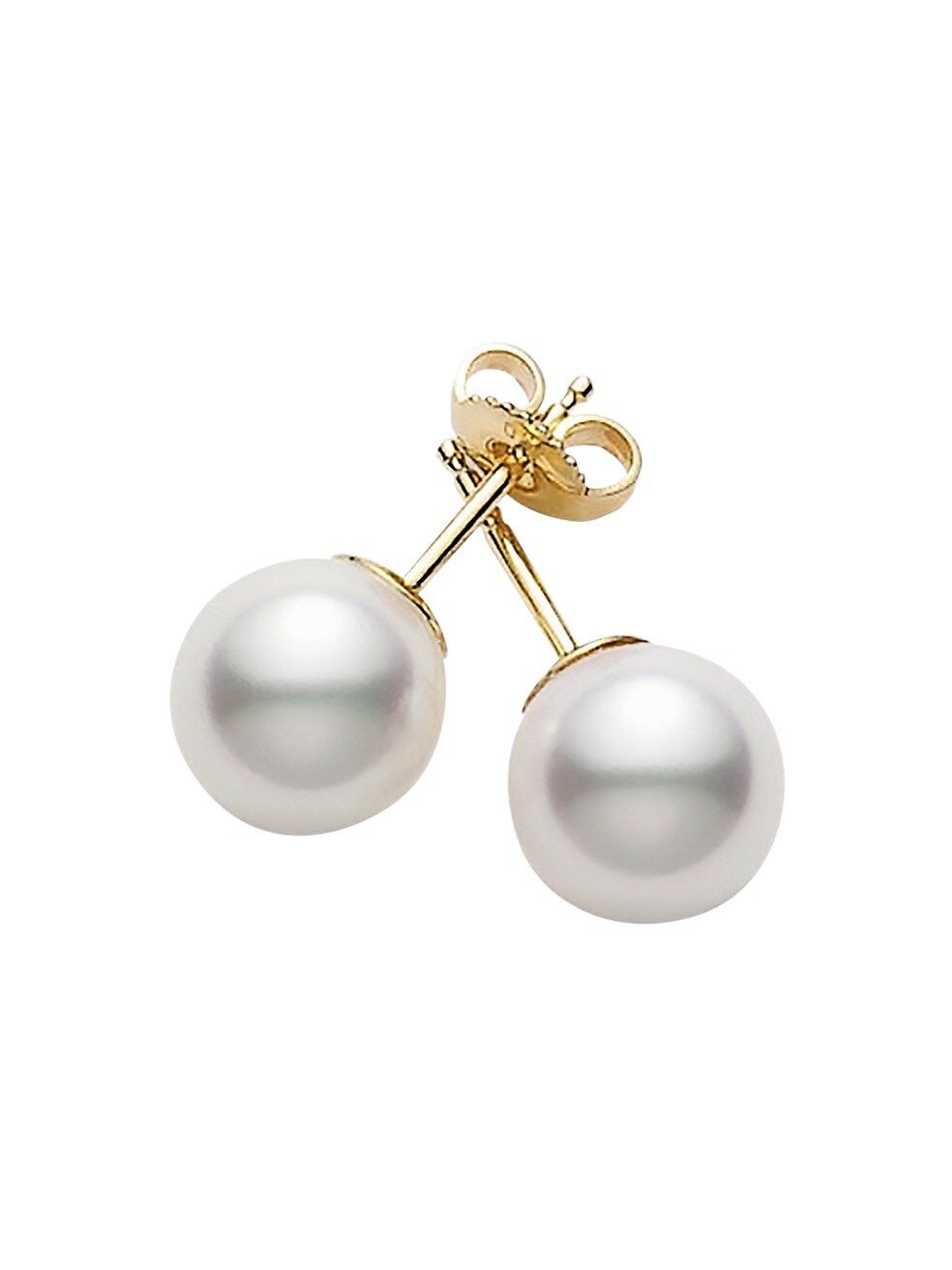 Essential Elements 18K Yellow Gold & 5MM White Cultured Pearl Stud Earrings | Saks Fifth Avenue