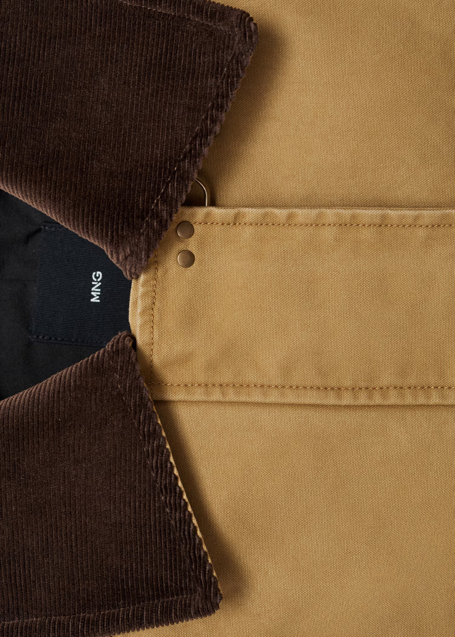 Oversized barn jacket with contrasting collar - Women | MANGO USA | Mango (US/MX/AU)