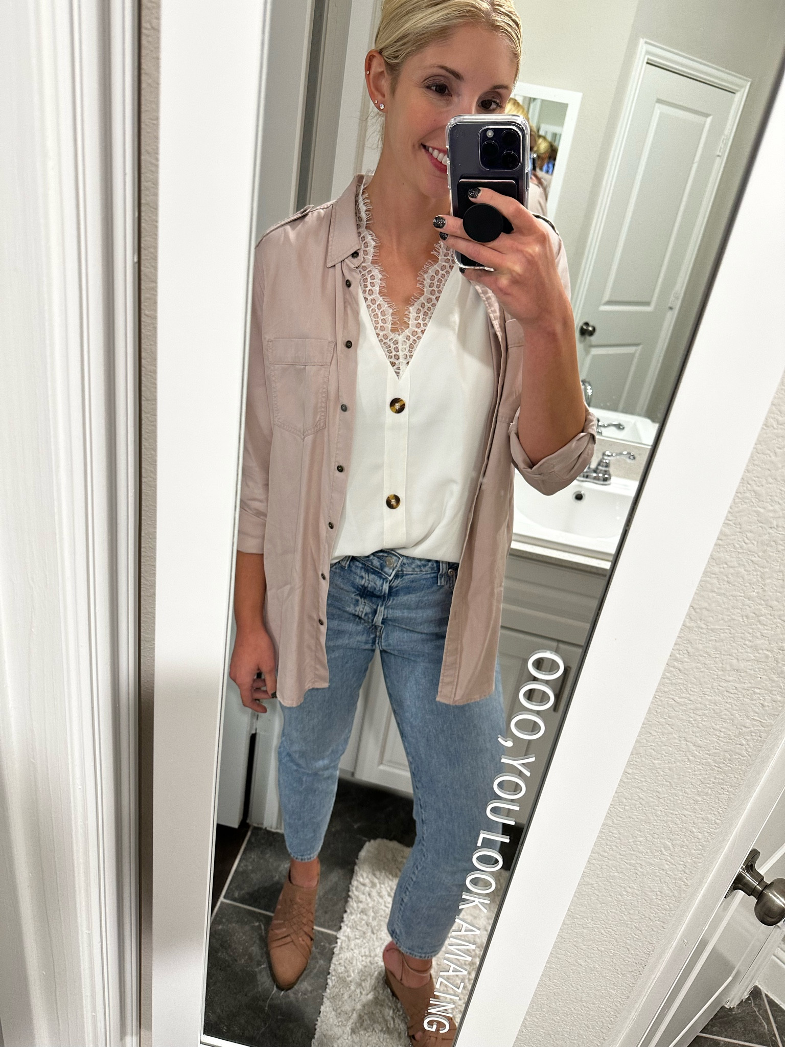 Another fall transition outfit for date night. Everything linked is similar since it is all over 1 year old BUT jeans are an exact match and my fave  😍

#LTKunder100 #LTKSeasonal #LTKfit