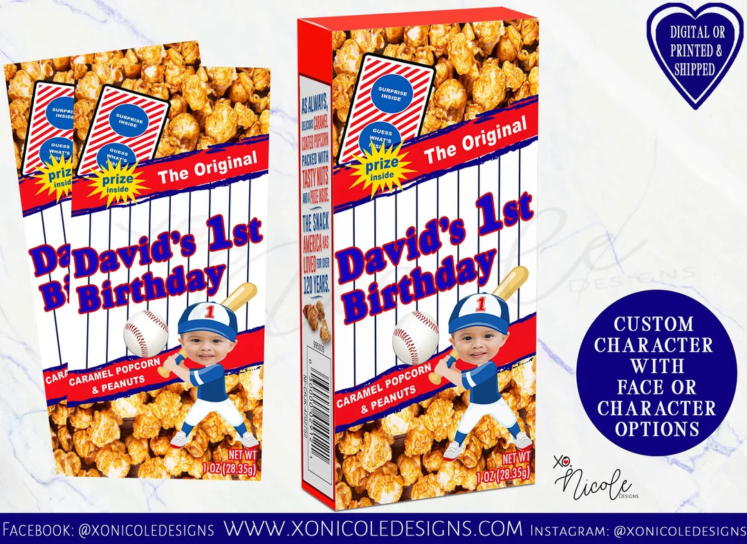 Baseball Cracker Jacks - Rookie of the Year Theme - Baseball Favors - Baseball Birthday - Basebal... | Etsy (US)