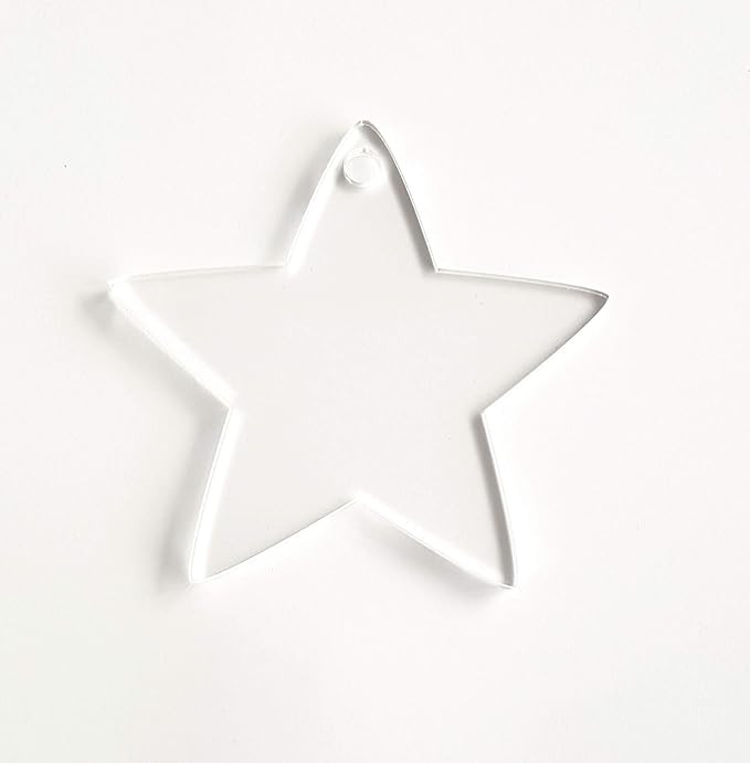 25 Acrylic Christmas Ornaments Blanks Stars 1/8" Thick Clear - Made in USA - (3.5") | Amazon (US)